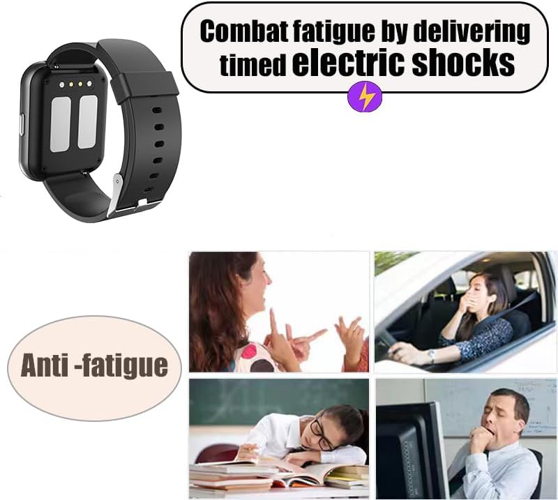 Electric Shock Alarm Clock for Heavy Sleepers | Wearable Silent Strong Zap Alarm Clock | Shock Pulse for Self-Discipline and Combat Fatigue | With 1.69 Touch Screen