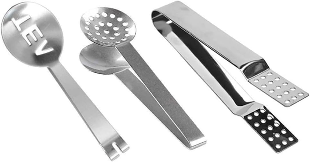 Stainless Steel Tea Bag Squeezer,4PCS Tea Bags Strainer Clip,Teabag Filters Tong Clamp Holder for Loosing Leaf, Gripping Ice Cube, Sugar (Silver)