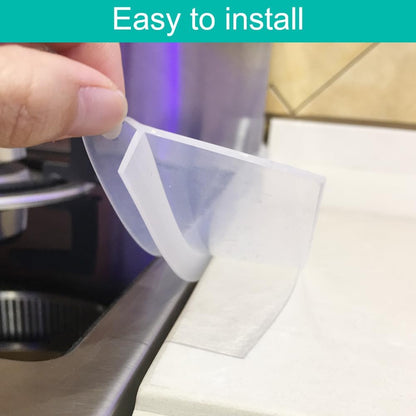 Stove Counter Gap Cover - 25 Inch Silicone Stove Gap Filler 2 Pack White | Kitchen silicone oven gap filler, countertop strips gap guard, easy to clean; white counter gap cover,crack guard for counter