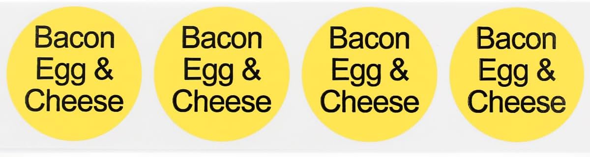 Yellow with Black Carnitas Circle Dot Adhesive Stickers, 1 Inch Round Labels, 500 Total Stickers