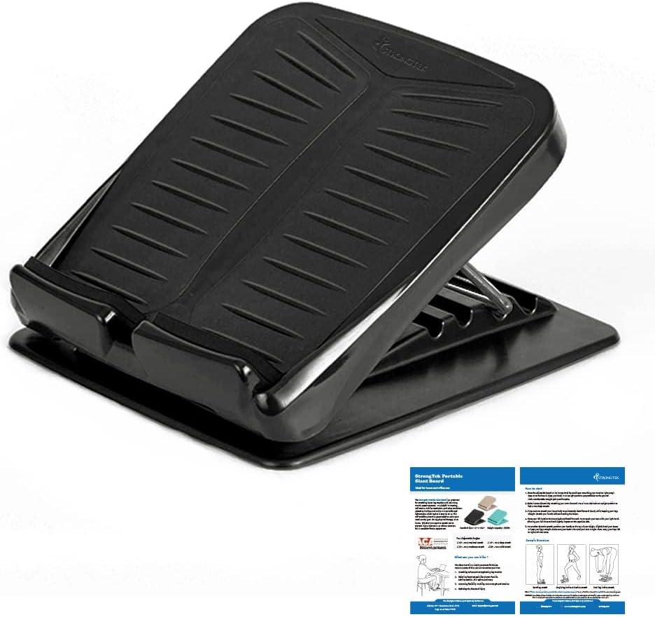 StrongTek Slant Board, ABS Plastic, Portable, 5 Angles 20°-50°, Non-Slip | 3.7 lb Lightweight Design, Secure Heel Support, Calf and Ankle Stretching, Physical Therapy, Home, Gym and Travel Use