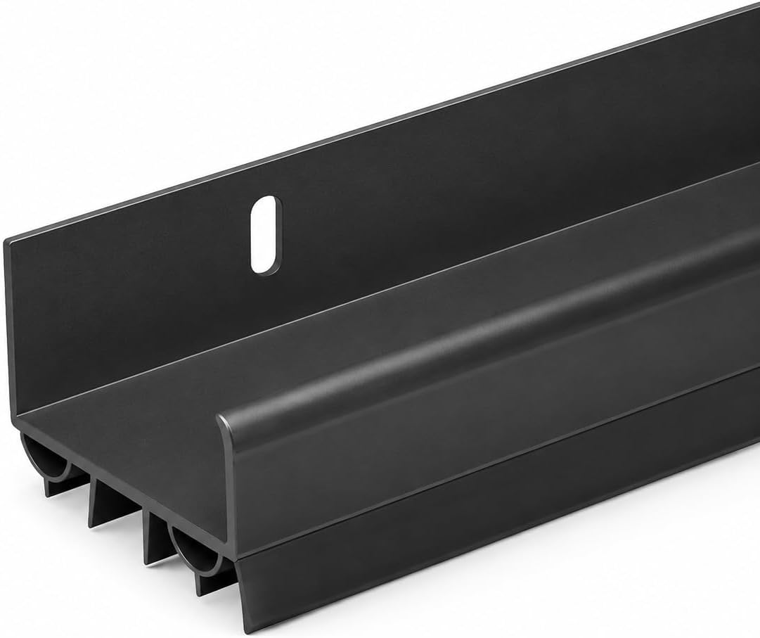 PVC Slide-On Door Bottom | Adjustable Plastic Weatherstrip Door Bottom with Drip Cap | 3 Feet (36-Inch) | for 1 3/4” Doors | White | Fits Gaps 3/8” to 7/8” | Made in the USA