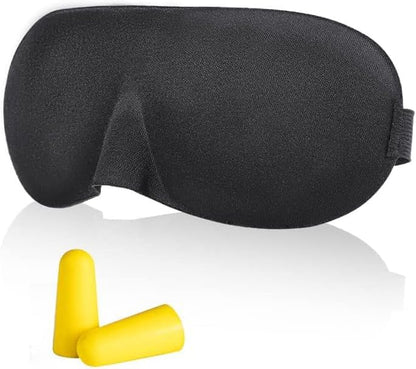 Sleep Mask for Side Sleepers with 3D Contoured Eye Cover – Light Blocking and Zero Pressure, Soft Breathable Fabric, Adjustable Strap for Women and Men, for Travel, Airplane, Nap, Meditation, Black