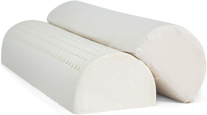 Turmerry Green Natural Organic Latex Half Moon Knee Pillow for Sleeping on Back - GOLS Certified Organic Latex Foam - Medium Firmness - Bolster Body Pillow - Ideal Under The Knee Pillows for Sleeping