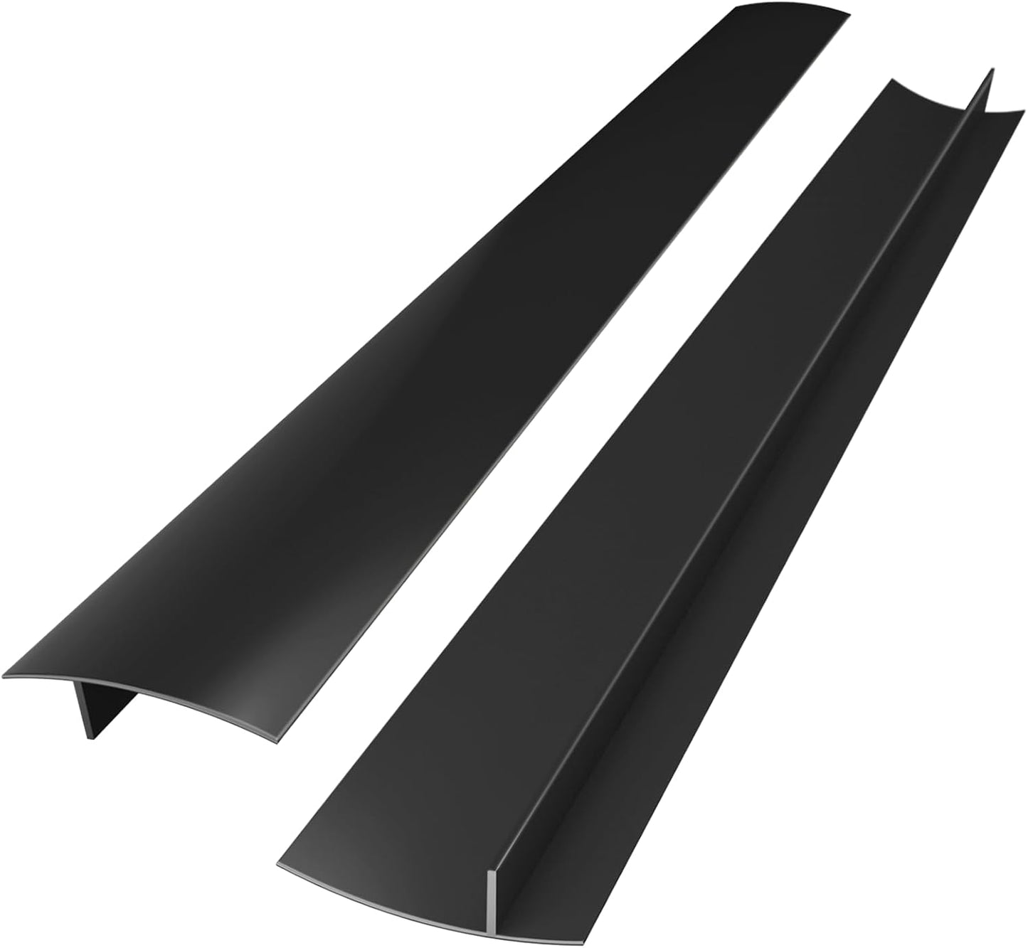 2PCS Kitchen Stove Counter Gap Covers Stainless Steel (13.8"-27.5" Black) | Cooktop Trim Kit, Stove Gap Guards, Oven Gap Filler, Easy to Clean, Heat Resistant & Effectively Protect Stove Gap Filler