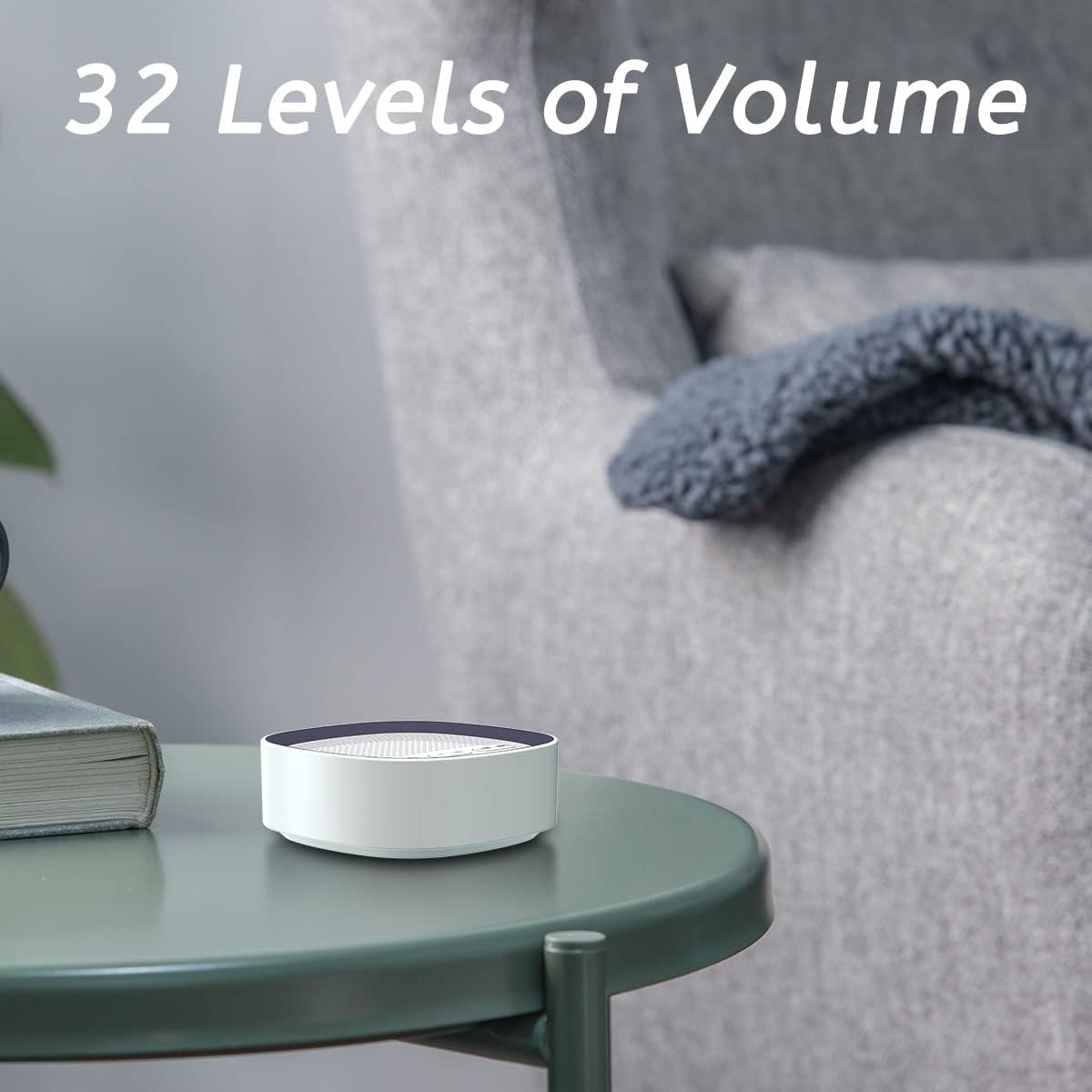 Sleep White Noise Sound Machines with 30 Soothing Sounds 3.5 mm Headphone Jack 5 Timer Settings 32 Precise Volume Memory Function Compact Design Ideal Gift for Everyone