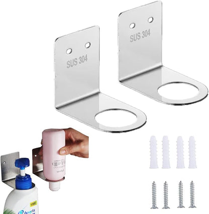BiJun Soap Dispenser Wall Mount,1.06in Shampoo Conditioner Dispenser | Soap Dispenser Holder Refillable Shower Shampoo Conditioner Dispenser Set of 2 Black Space-Saving for Kitchen Bathroom ﻿