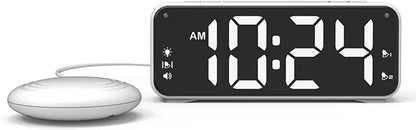 Multifunctional USB Charging Vibratings Alarm Clock with Bed Shaker for Heavy Sleepers with Strong