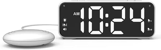 Multifunctional USB Charging Vibratings Alarm Clock with Bed Shaker for Heavy Sleepers with Strong