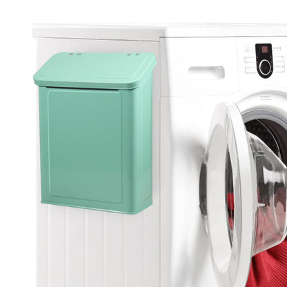 Picowe Magnetic Laundry Storage, Large Metal Lint Holder Bin with Lid for Laundry Room, Space-Saving Trash Container Hanging on Dryer, Washer or Wall Mount Trash Bin (White)