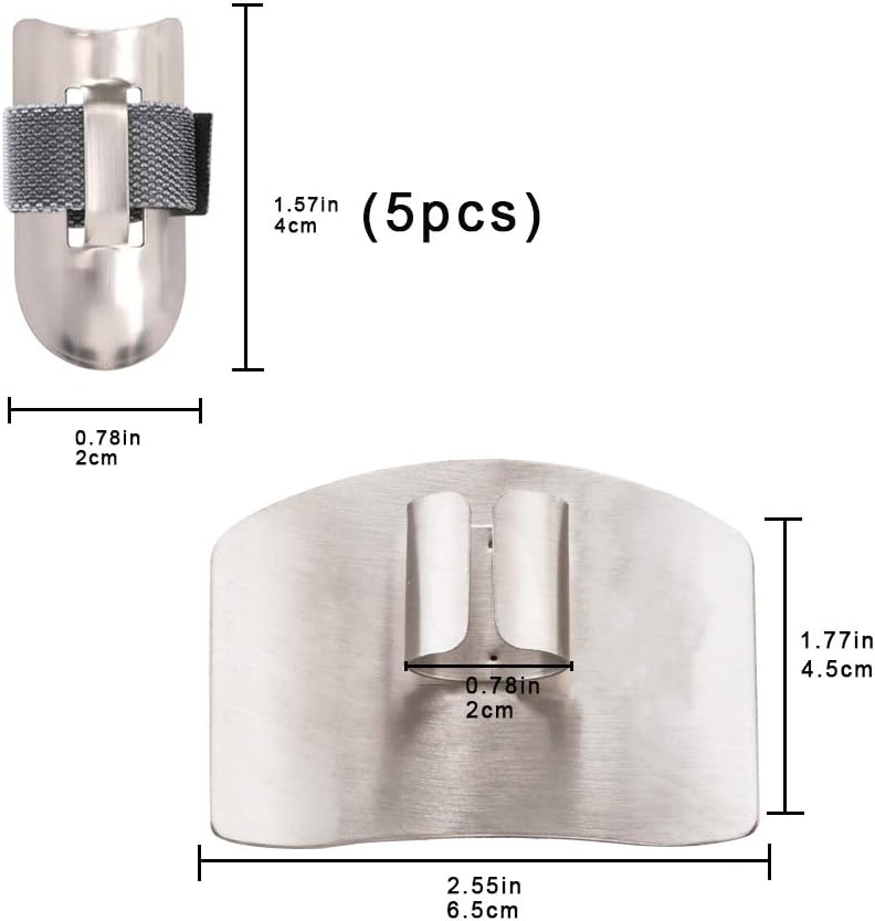 6Pcs 2 Kinds Stainless Steel Finger Guard for Cutting Vegetables Fruit, Finger Protector for Safe, Cutting Protector Avoid Hurting When Slicing Dicing, Kitchen Safe Tool