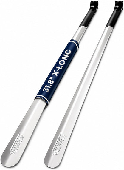 FALKON Shoe Horn Long Handle- Metal Shoe Horn Sets for Men, Women and Children, TSA Friendly
