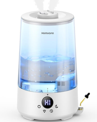Homvana Top-Fill Cool Mist Humidifiers for Bedroom, Large Room(3.6L,Clear)