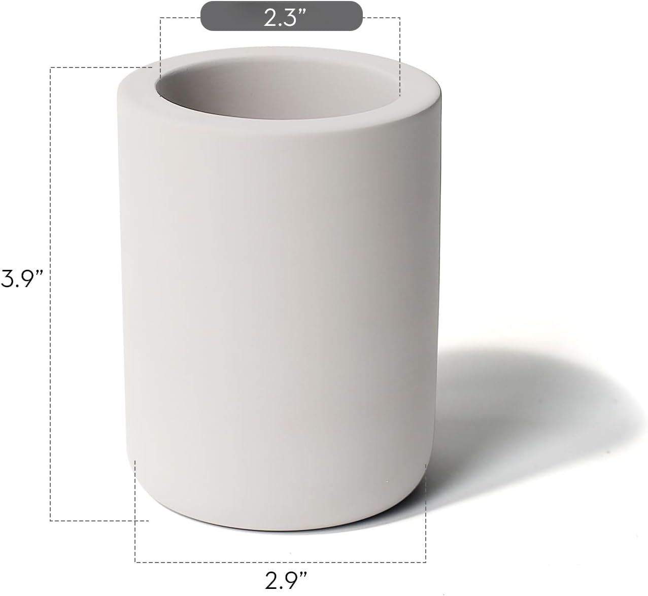 Diatomite Drying Stone Toothbrush Holder, Modern Ceramic-Look Countertop Cup with Drainage for Bathroom, Quick Drying Electric Toothbrush & Toothpaste Organizer, Stoneware Finish