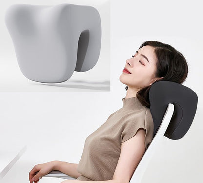Ergonomic Headrest Recliner Neck Support Pillow,Memory Foam Office Chair Headrest Attachment Cushion for Napping,Cervical Support Pillow with Removable Cover (Beige)