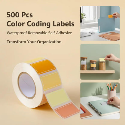 500Pcs Blue Freezer Labels, Waterproof Write-On Stickers | 500Pcs labels; removable writable adhesive for jars, containers, meal prep, pantry storage, and freezer use.