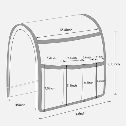 Remote Control Holders for Armchairs, Couch Caddy, Featuring Non-Slip Bases | 5 Pockets Bedside Storage Pocket for TV Remote Holder, Phone Tablet Kindle, Magazines, Gifts for Seniors (Beige, 35"X12.4")