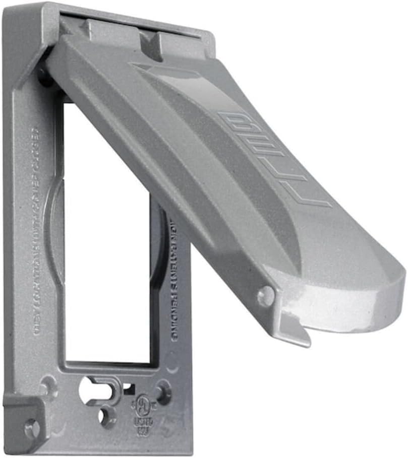 BELL 1-Gang Weatherproof Universal Metal Flip Cover, 12-in-1, Gray