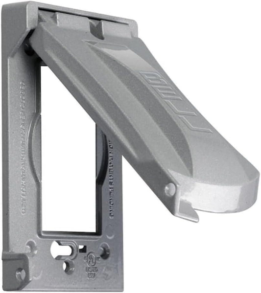 BELL 1-Gang Weatherproof Universal Metal Flip Cover, 12-in-1, Gray