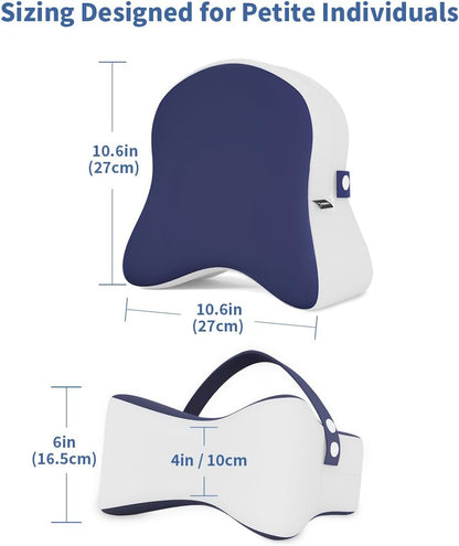 Knee Pillow for Side Sleepers - Removable Adjustable Strap Between Leg Pillow for Side Sleeping - Cooling Cover Memory Foam Knee Pillow for Hip Pain, Spine Alignment, Navy Blue