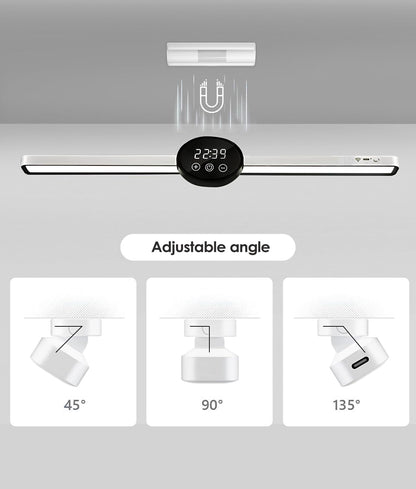 BY-J [2025 Upgraded Version Eye Protection Study Desk Lamp Student Desk Bedside Dressing Table Magnetic Wall-Mounted 42cm Long Cool Light Rechargeable Student Dormitory Children's Reading Light
