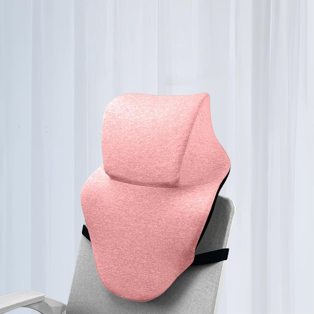 Office Chair Headrest, Adjustable Neck Support Pillow with Removable Washable Cover - Head Rest Attachment for Office Chairs and Wheelchairs, Neck Pillow for Desk Chair Napping (Grey)
