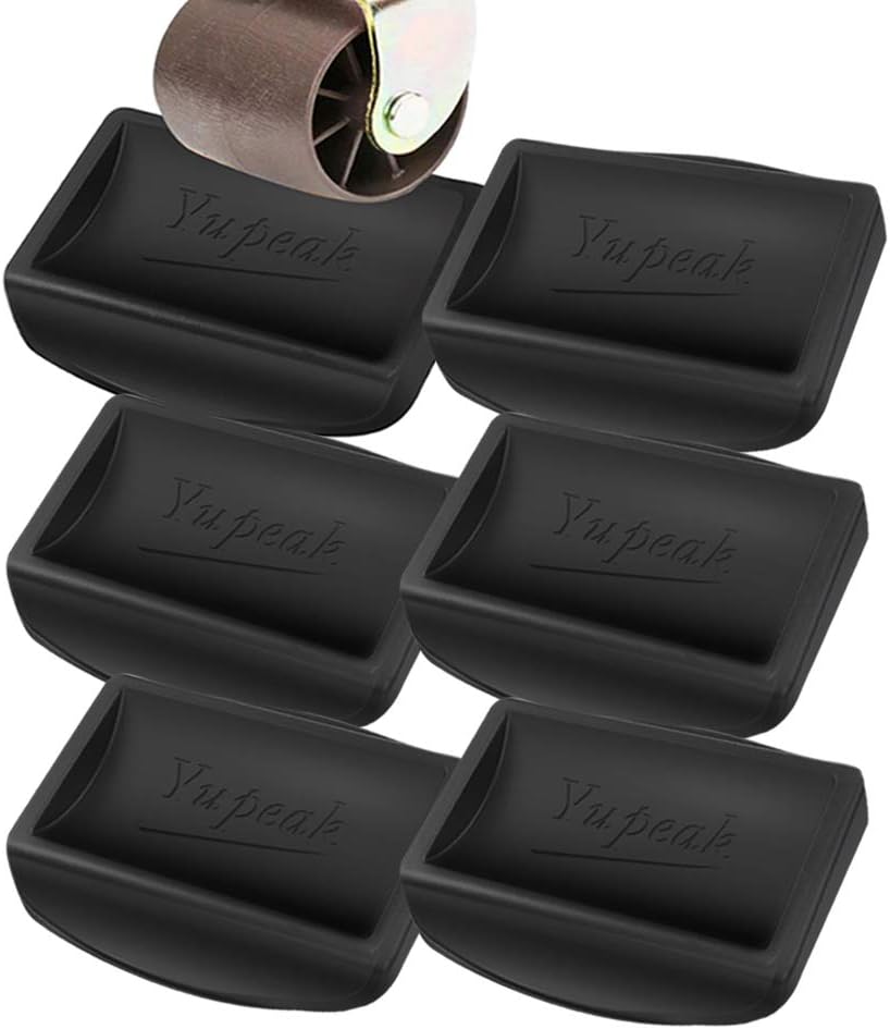 Bed Stopper & Furnitures Stopper – Caster Cups fits to All Wheels of Furniture, Sofas, Beds, Chairs – Furniture Cups Made up of Solid Silicone and Prevents Scratches (4 Pack（Black）)