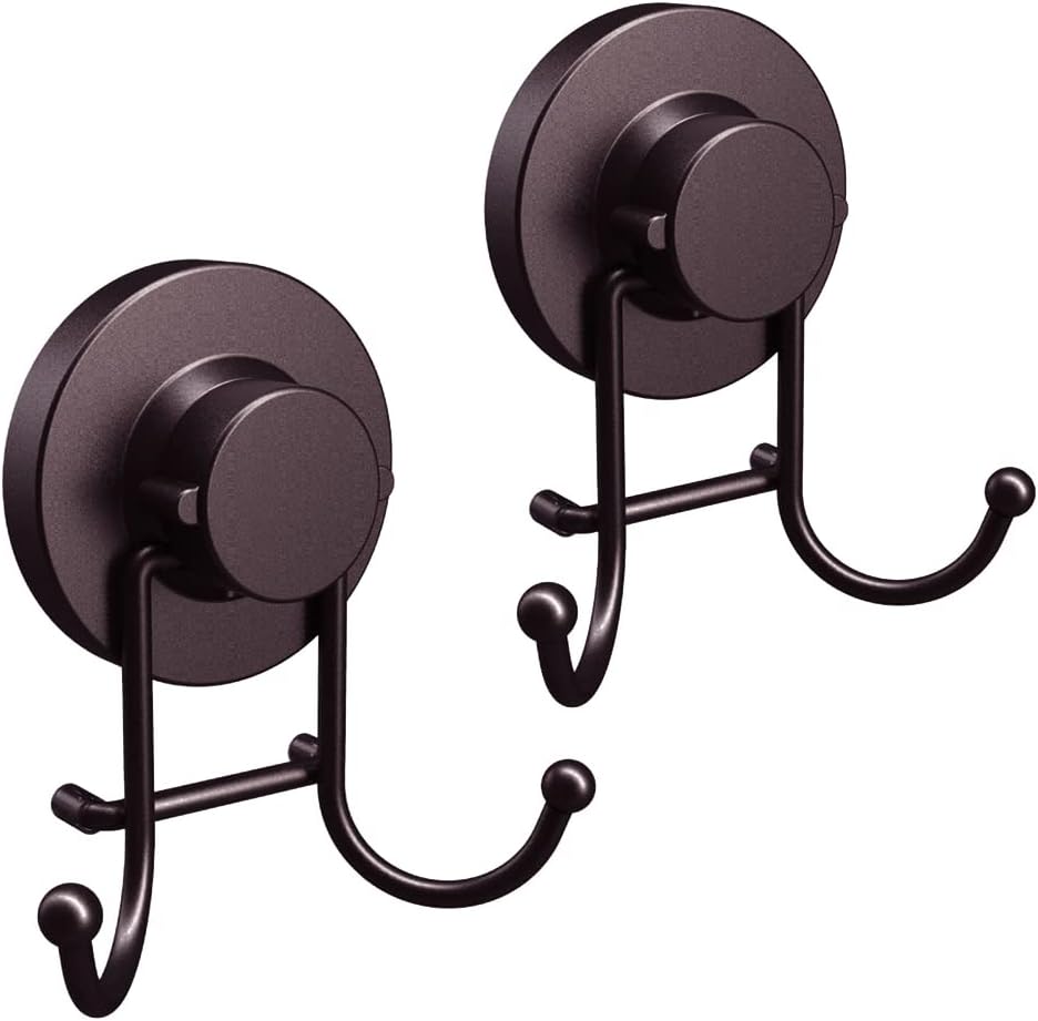 HOME SO Suction Cup Hooks for Shower & Bathroom Towel Holder 1-Pack Chrome | Waterproof Rustproof Multipurpose Organizer Hook for Hanging Loofah Robe Coat Bath Accessories on Tile Glass Door Mirror