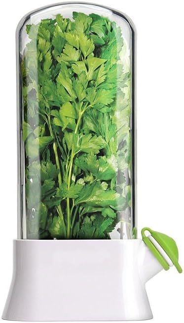 Cilantro Fresh Containers,Large Capacity Vanilla Preserver for Mint And Asparagus For Refrigerator Organizers And Storage,Storage Clear for Mint Leaves Fresh Herb Keeper, white, star005