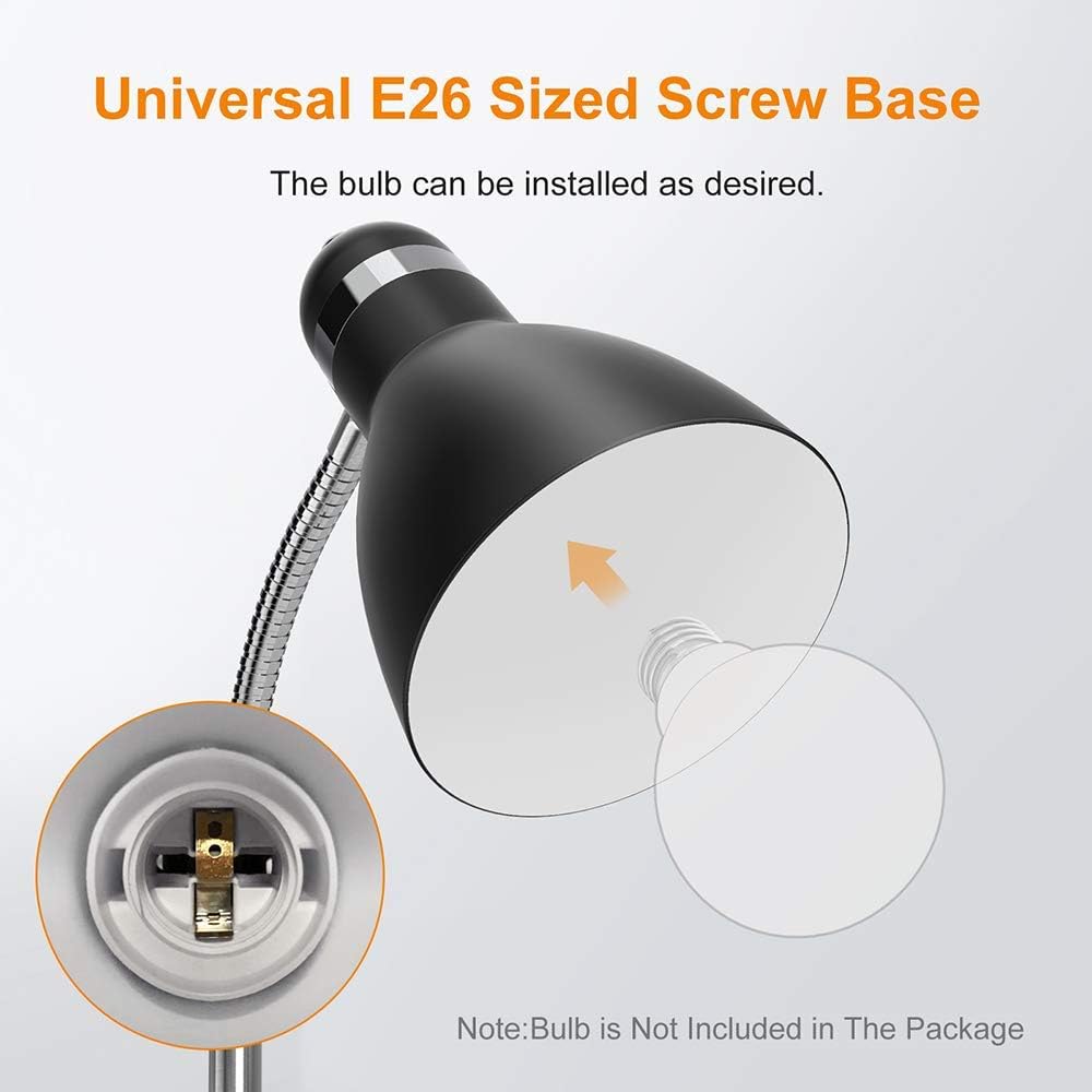 LEPOWER Floor Lamp, Metal Standing Lamp with Adjustable Gooseneck for Dorm | Easy to Assemble, E26 Base, Sturdy Metal Base, Convenient Switch, Task Reading Pole Lights for Office & Bedroom, Living Room