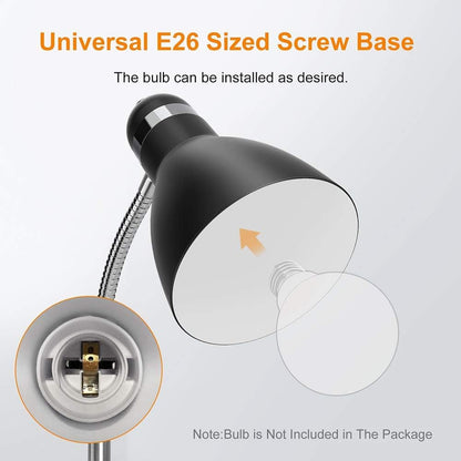LEPOWER Floor Lamp, Metal Standing Lamp with Adjustable Gooseneck for Dorm | Easy to Assemble, E26 Base, Sturdy Metal Base, Convenient Switch, Task Reading Pole Lights for Office & Bedroom, Living Room