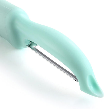 Spring Chef Swivel Potato Peeler for Kitchen w/ Soft Grip Handle, Mango | Premium Vegetable Peeler w/ Sharp Stainless Steel Blades, Multifunctional Food Peeler for Apple, Carrot, Cucumber, Fruit