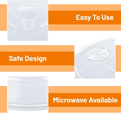 Microwave Splatter Cover, PP Microwave Plate With Steam Vents Food Cover Splatter Shield with Easy-Grip Handle for Microwave Oven(Small Size)