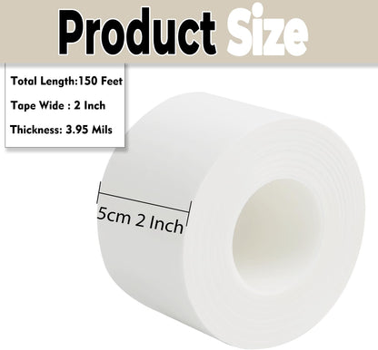 Window Sealing Tape 2 Inch x 33 FT Transparent Window Draft Insulation Residue-Free Clear Weather Stripping Caulk Tape Windproof Weatherproof Window Seal AC Units for Window Glass, Doors Gaps