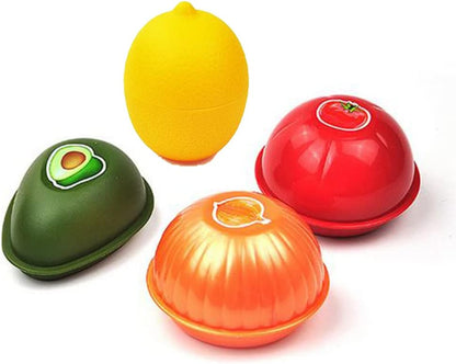 OUKEYI Fruit and Vegetable Storage Containers for Fridge, Avocado Saver Onion Storage Container Tomato and Lemon Keeper 4 Pack Set