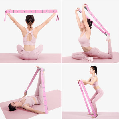 11 Loops Stretch band - Yoga, Pilates, Ballet, and Physical Therapy Stretching strap for Flexibility, Leg Stretching, and Exercise - Durable Stretching equipment for Dance and Fitness
