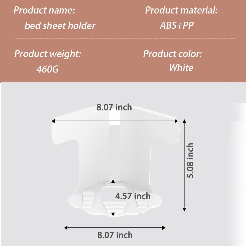 Sheet Clips to Secure Bed Sheets,snap-on Sheet Fasteners.Easy Installation | Lock Sheet Holders, Heavy Duty mattress straps to hold sheets in place, Durable Anti-Slip Teeth, Transparent Fixing Plate