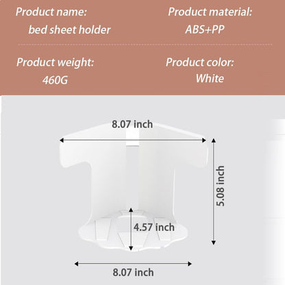 Sheet Clips to Secure Bed Sheets,snap-on Sheet Fasteners.Easy Installation | Lock Sheet Holders, Heavy Duty mattress straps to hold sheets in place, Durable Anti-Slip Teeth, Transparent Fixing Plate