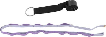 Yoga Stretching Strap, Fitness Stretch Belt with Fixed Door Anchor Loop, 10.2 ft 600D Oxford Cloth Leg Stretcher for Yoga, Gymnastics, Dance, Physical Therapy