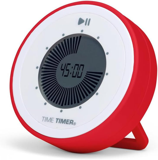 Time Timer Twist - Updated - 90-Minute Digital Visual Countdown Clock — Magnetic with Kickstand for Kids Classroom Learning, Study Tool, Teachers Desk, Exercise and Kitchen Timer (Red)