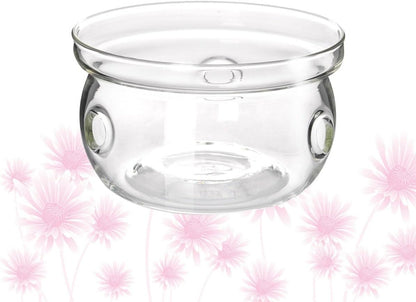 STOBAZA Stylish Glass Teapot Tealight Warmer Base with Insulated Heat Preservation Function, Creative Glass Heating Base for Office and Tea Party Use