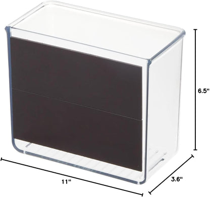 iDesign Magnetic Small Clear Plastic Organizer Bins | Laundry Room Storage