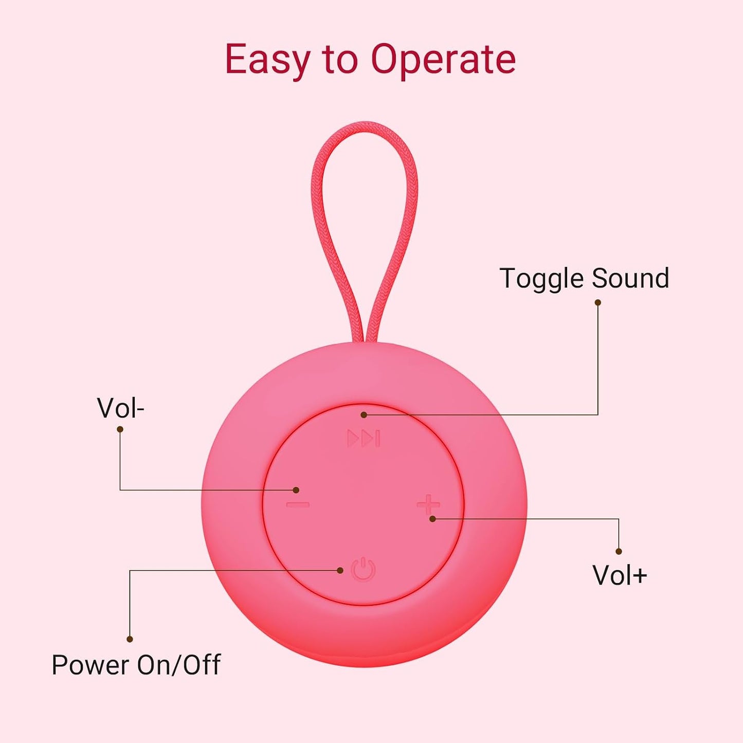 Jaroco Portable Baby Sound Machine [White Noise for Babies Kids Adults][Sleep Soother][12 Soothing Sounds] 15 Hours Battery Life, Registry Gift,Shower,Clips on Baby Stroller Rose