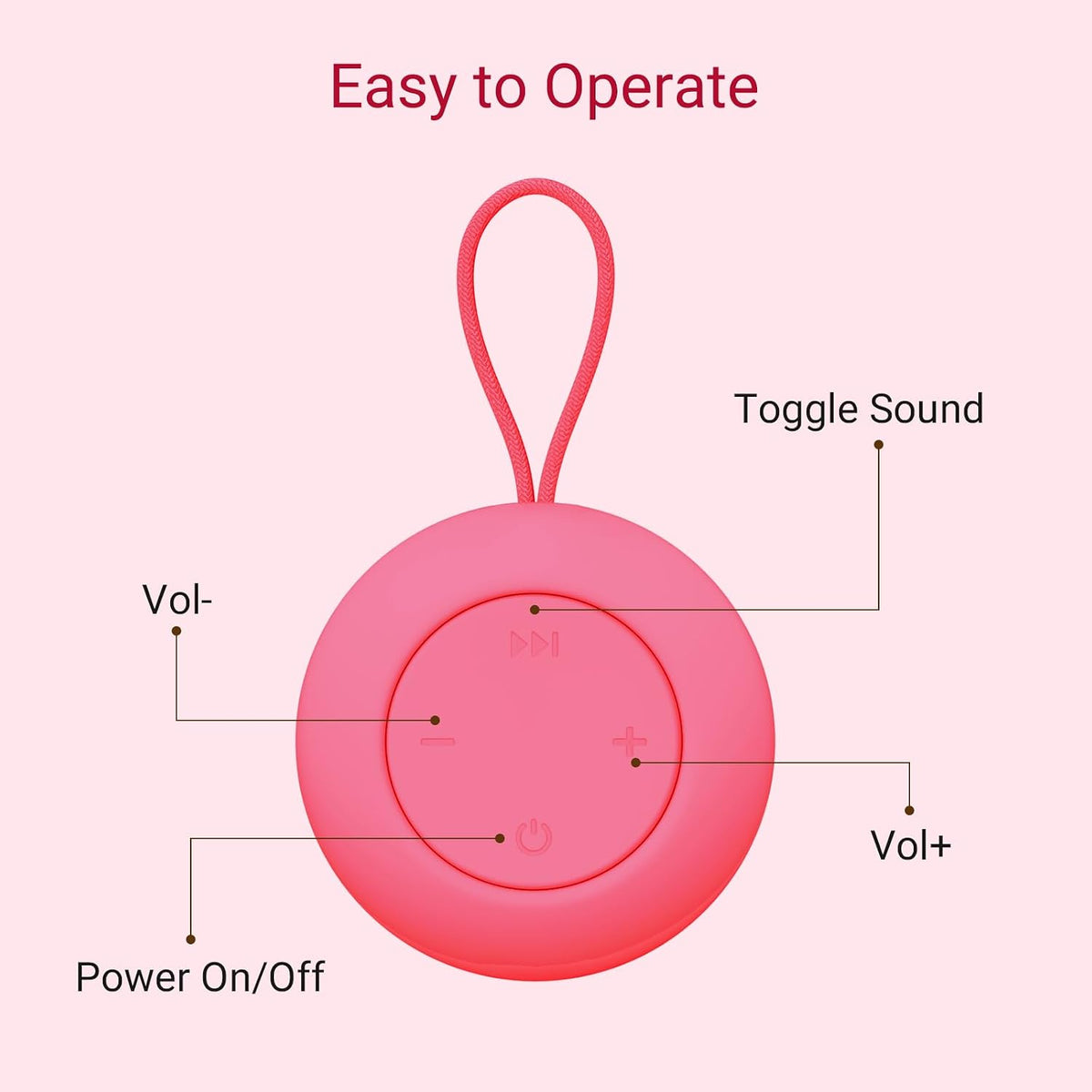Jaroco Portable Baby Sound Machine [White Noise for Babies Kids Adults][Sleep Soother][12 Soothing Sounds] 15 Hours Battery Life, Registry Gift,Shower,Clips on Baby Stroller Rose