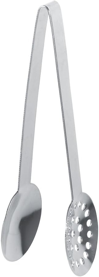 Pssopp Tea Bag Tongs Stainless Steel Teabag Squeezer Tool 2pcs 6.1in Round Grip Holder with Solid and Strainer Plates for Removing Tea Bags Lemon Slices in Kitchen Bar