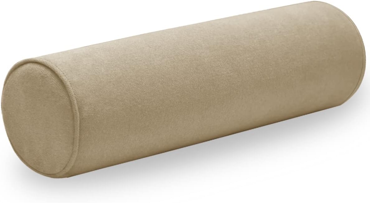 Cylinder Round Memory Foam Support Pillows Cervical Neck Roll Pillow with Pillowcase Soft, Comfortable and Breathable for Sleeping, Chair, Car, Sofa，Travel (Navy Blue, 18X6)