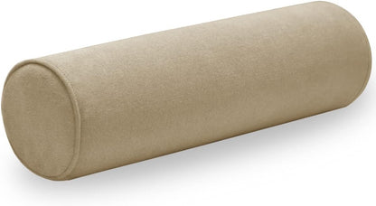 Cylinder Round Memory Foam Support Pillows Cervical Neck Roll Pillow with Pillowcase Soft, Comfortable and Breathable for Sleeping, Chair, Car, Sofa，Travel (Navy Blue, 18X6)