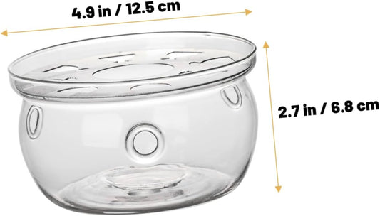 Glass Teapot Warmer Base High Borosilicate Glass Candle Holder for Tea Ceremony Accessories Elegant Heating Stand for Home Office and Tea Lovers Smooth Surface Design