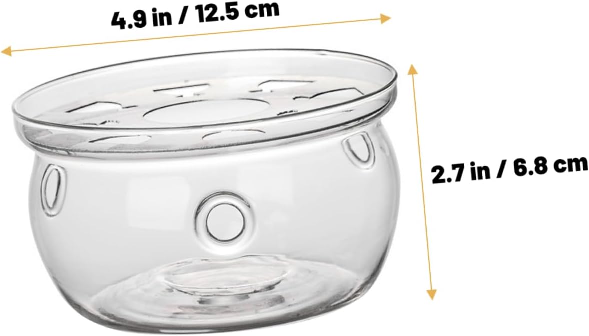 Glass Teapot Warmer Base High Borosilicate Glass Candle Holder for Tea Ceremony Accessories Elegant Heating Stand for Home Office and Tea Lovers Smooth Surface Design