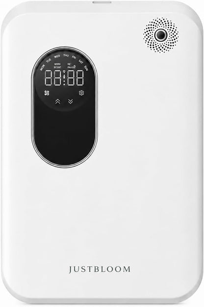 JUSTBLOOM Hotel Essential Oil Diffuser, Waterless Fragrance Diffuser | Up to 4000 Sq Ft: Smart App Control, Cold Air Diffusion, ,360° Ambient Light, Auto Shut-Off, Premium Aluminum Design